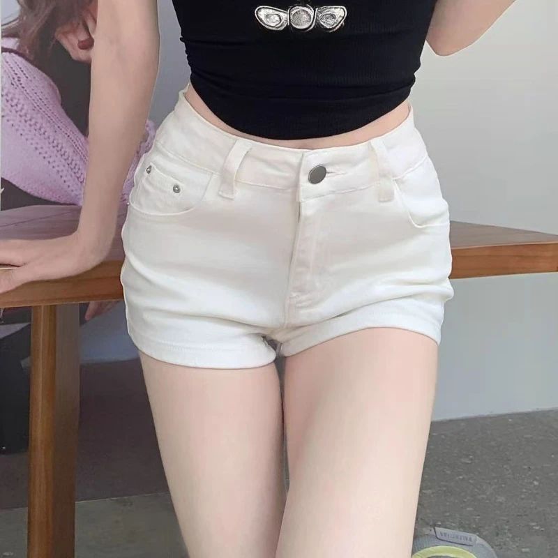 High Elastic Denim Shorts Women Slim Skinny Jeans Short Pants Spring Summer Fashion White Hot Shorts Girls Casual Denim Shorts