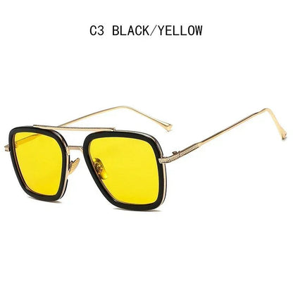 Brand Designer Iron Man Tony Stark Fishing Sunglasses For Men Square Outdoor Sport Driving Sun Glasses Men Spider Eyewear
