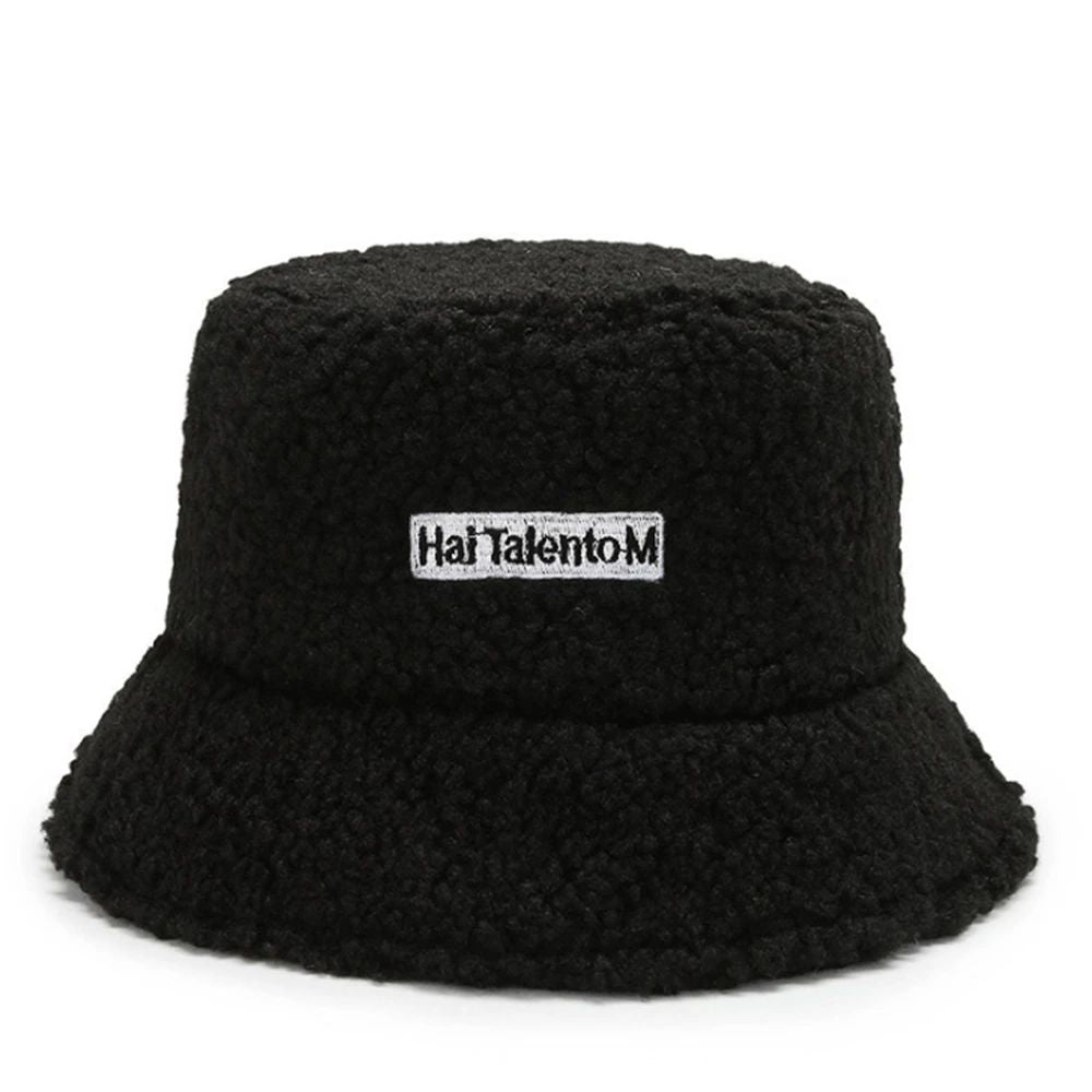 Chapéu Bucket de Lã Quente de Inverno Unissex Resistente ao Frio Boné de Pescador da Moda com Proteção Solar