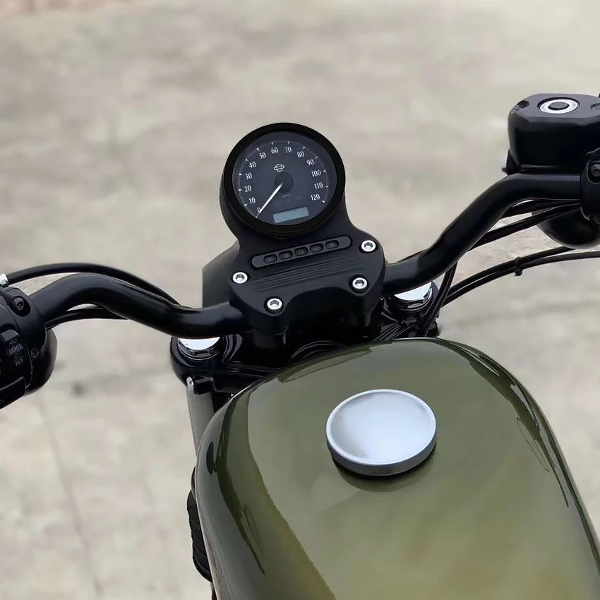 Anel de alumínio preto para velocímetro de moto 1 peça, capa de moldura para Harley Dyna Street Sportster 883 1200 2004-2018/looj