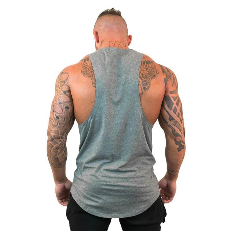 TRAIN LIKE A MACHINE Cotton Bodybuilding Tank Top Mens Workout Singlets Fitness Stringer Clothing  Sleeveless Men's casual vest