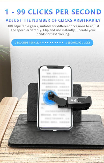 Clicador automático para smartphone, Clicador sem fio para telefone, Clicador de tela para transmissão de vídeo ao vivo, Jogo, Clicador de toque de tela multifuncional