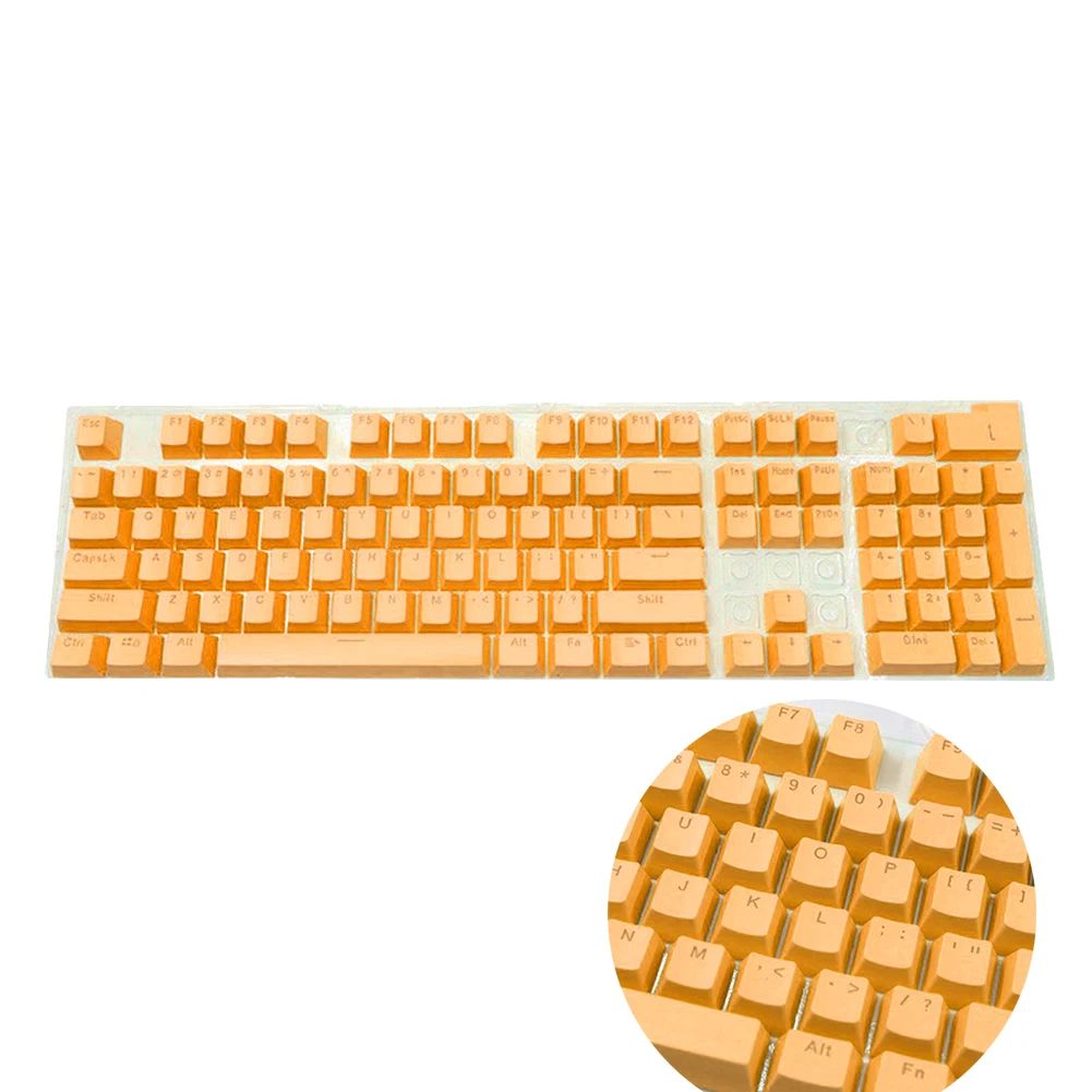 Novo conjunto de teclas de teclado mecânico de 104 unidades, substituição OEM retroiluminada, teclas roxas brancas de ABS para teclado Cherry MX de 61/87/104 teclas