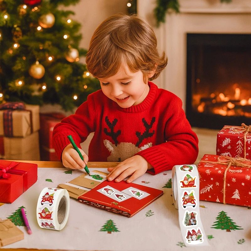 500pcs Christmas Stickers Merry Christmas Party Decoration 2025 Xmas Santa Claus Stickers Navidad Natal New Year Gift 2026