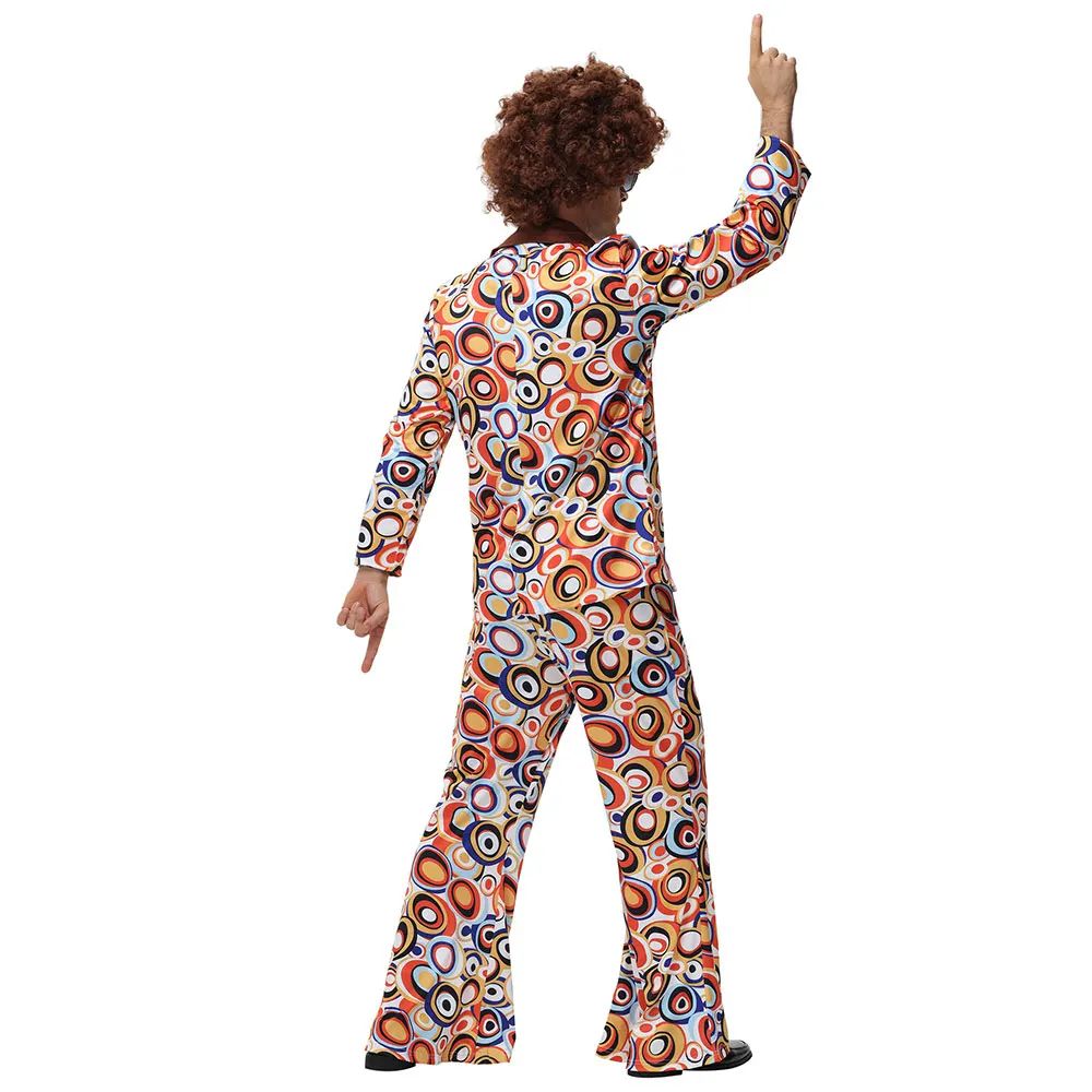 Men Women Retro 70s 80s Hippie Costume Disco Rock Hip-Hop for Cosplay Couples Purim Halloween Party Fantasia Dress Up
