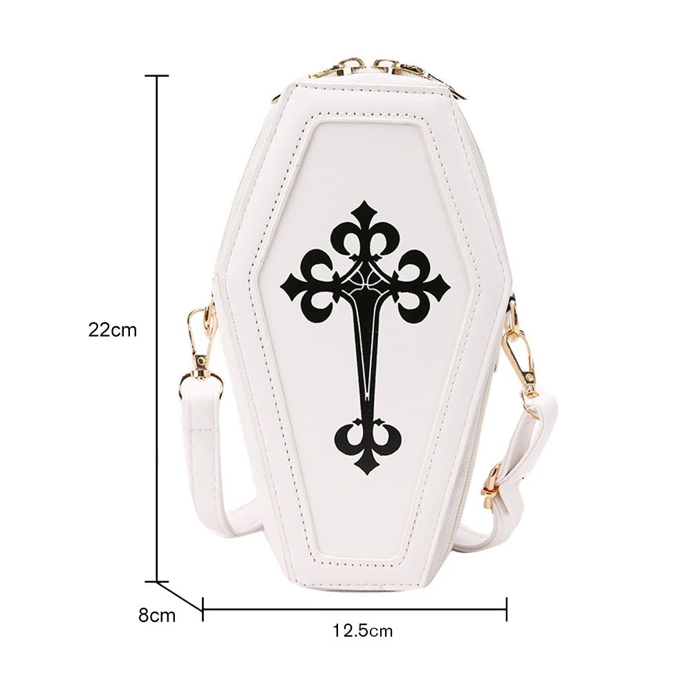 Women Fashion Shoulder Bag Large Capacity Coffin Shaped Casual Satchel Bag Adjustable Strap Spider Web PU Leather Chic Hobo Bag