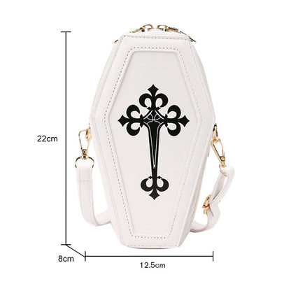 Women Fashion Shoulder Bag Large Capacity Coffin Shaped Casual Satchel Bag Adjustable Strap Spider Web PU Leather Chic Hobo Bag