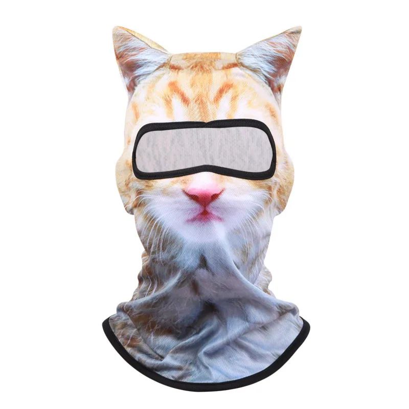3D Cat Mask Dog Tiger Cosplay Balaclava Motorcycle Full Face Hood Mask Skiing Hat Helmet Cute Headgear Hat Halloween Party Masks