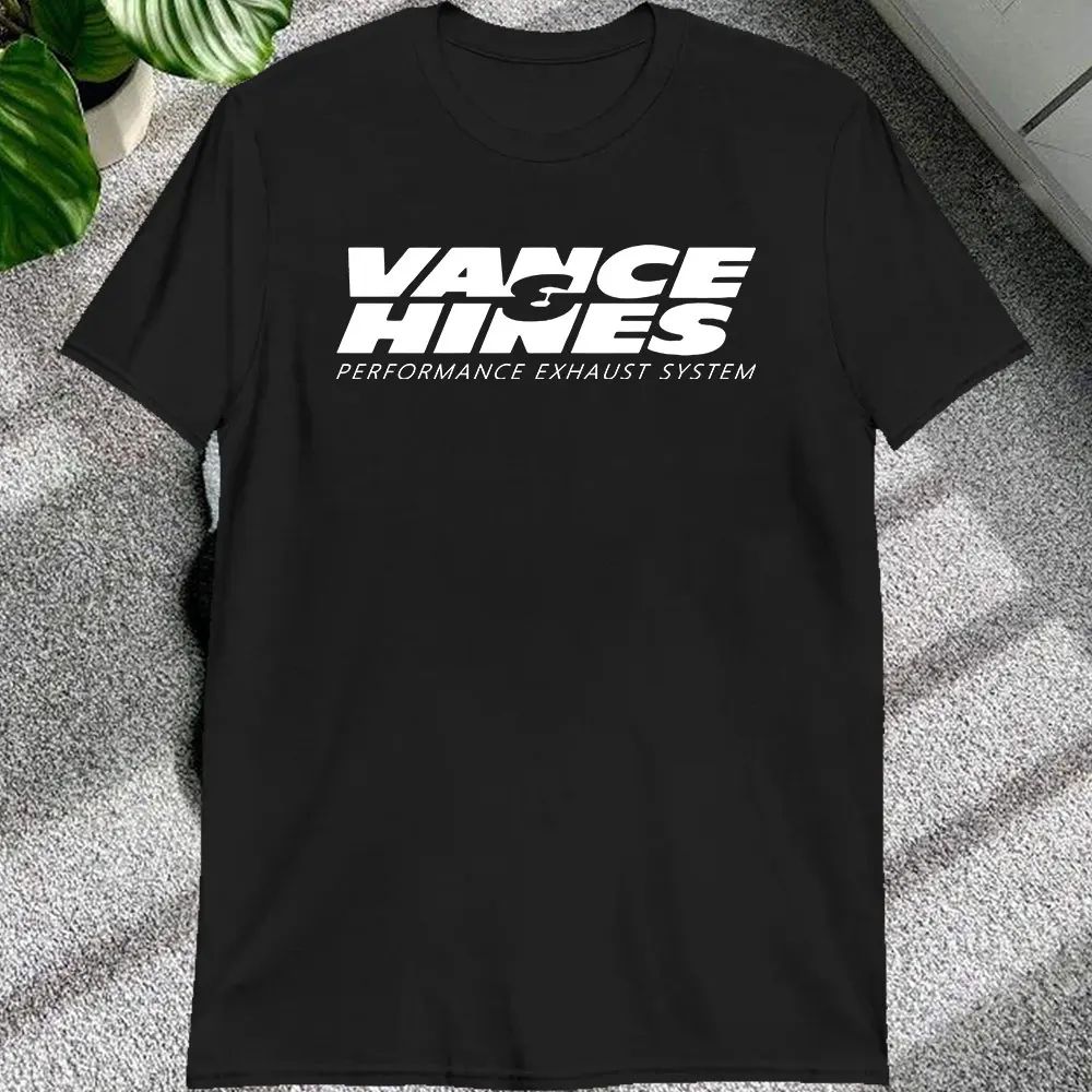 VANCE HINES Printed Fashion Man T-SHIRT Inspired Motorcycle Racing Exhaust Systems Male T Shirt Casual Loose Harajuku Soft Tee 1