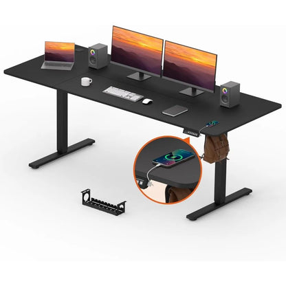 Adjustable Standing Desk, Large 79x31 Inches Standing Desk with Cable Management, Height Adjustable Home Office Computer Desk