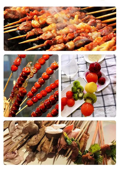 90pcs Bamboo Stick Food Grade Bamboo Skewer Sticks Disposable Natural Wood Long Stick For Barbecue Fruit BBQ Tools 15/20/25/30cm
