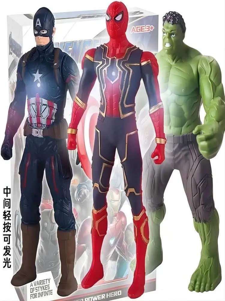 17 Cm Brinquedos Infantis Bonecos Marvel Anime Homem-Aranha Hulk Boneco de Ação Homem de Ferro Desenho Animado Brinquedo Infantil Presente de Natal Boneca Luminosa Hobbies