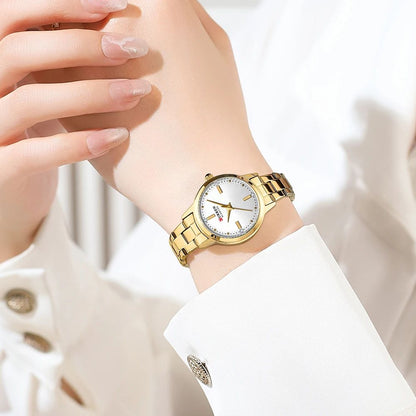 CURREN Women's Watches Fashion Original Quartz Wrist Watch for Ladies Roman Dial Dazzling Diamond Waterproof Luminous Luxury New