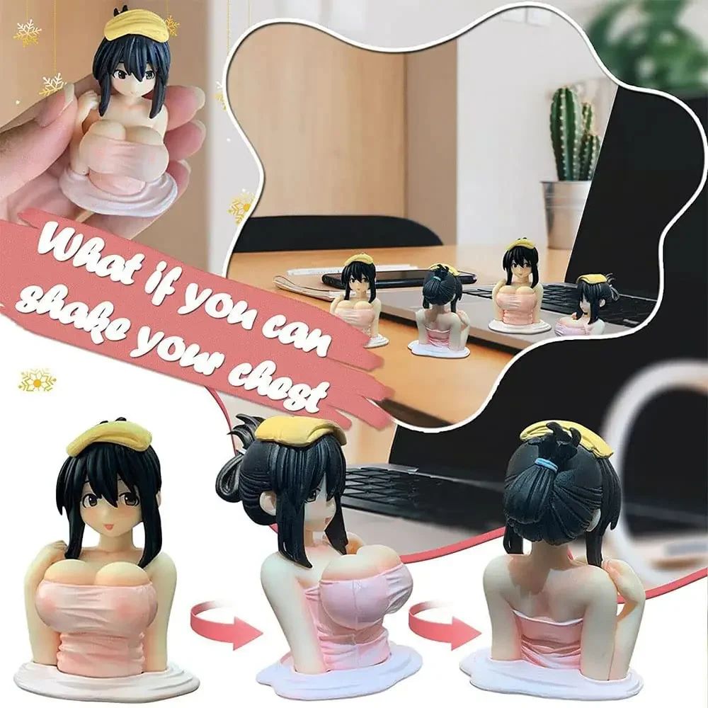 1/2 unidades Suporte de Celular para Carro Biquíni Menina Praia Desenho Anime Bonito Kanako Peito Balançando Ornamentos Decoração Painel Carro Interior