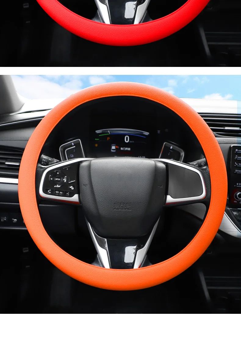 Universal Steering Wheel Cover Car Steering Wheel Handle Cover Anti-skid Wear-resistant All-season Silicone Steering Wheel