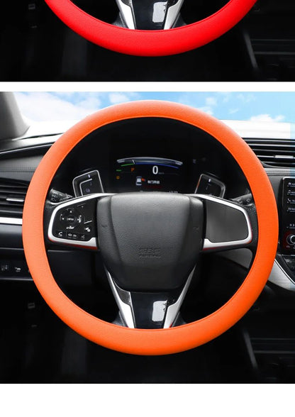 Universal Steering Wheel Cover Car Steering Wheel Handle Cover Anti-skid Wear-resistant All-season Silicone Steering Wheel