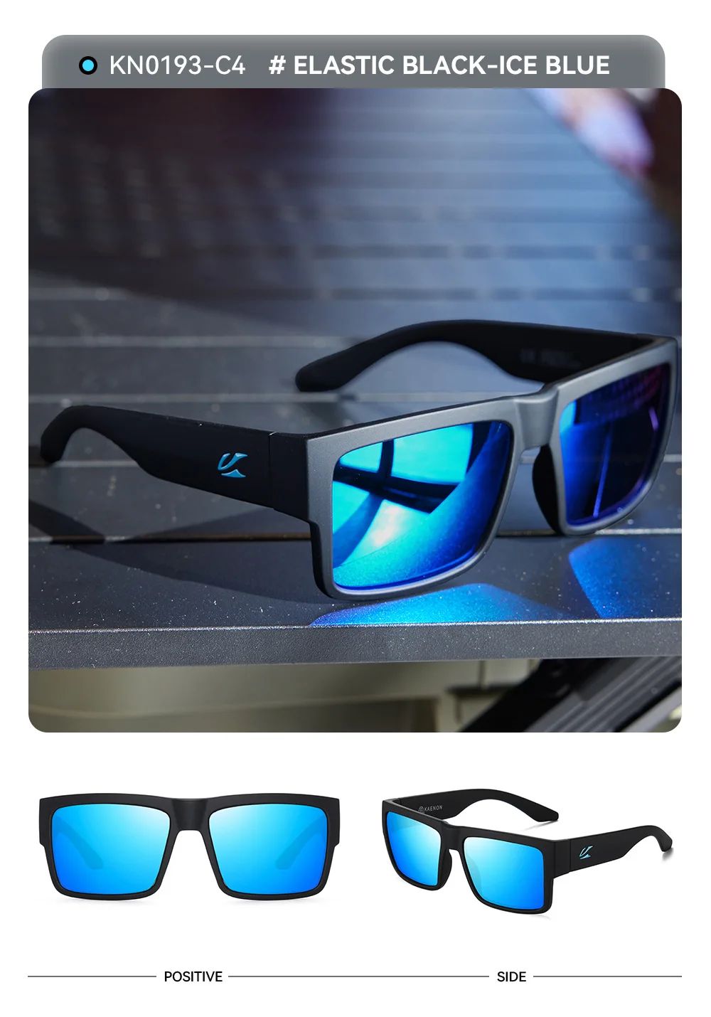 KAENON Fashion Square Versatile Polarized Sunglasses Men Women Sports Fishing Driving Sun Glasses UV400 Eyewear