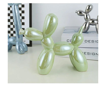 11/21CM Mini Ceramic Balloon Dog Sculpture Abstract Ornament Study Room Statue Home Office Accessories Festival Decoration ?