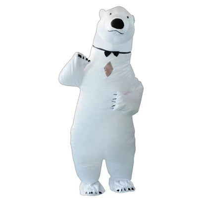 Fantasia Inflável de Urso Polar Novo Adereço de Atmosfera para Performance de Festa de Natal Roupas de Desenho Animado para Todas as Idades