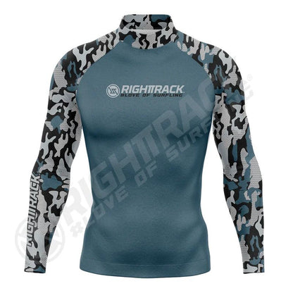 HotSale Men's Surfing Shirt CAMO Lycra Rashguard RIGHTTRACK Surf Sportswear Beach UV Protection Swimwear UPF50  Clothes