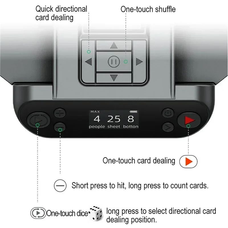360° Rotating Automatic Card Shuffle Dealer Machine 2 In 1 Playing Cards Shuffling Dealing Tool Party Games Poker Device