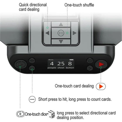 360° Rotating Automatic Card Shuffle Dealer Machine 2 In 1 Playing Cards Shuffling Dealing Tool Party Games Poker Device
