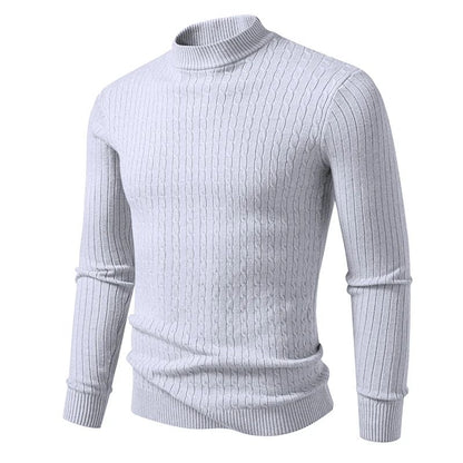 Animal Game Mens Mock Neck Pullover Casual Sweaters Outdoor Woolen Knitwear Twist Casual Sweater Knit Autumn Warm Coats