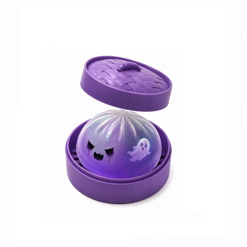 Halloween Simulation Baozi Ghost Dumpling Toy Soft Slow Elastic Squid Toy Clip Steamer Steamed Baozi Halloween Gift