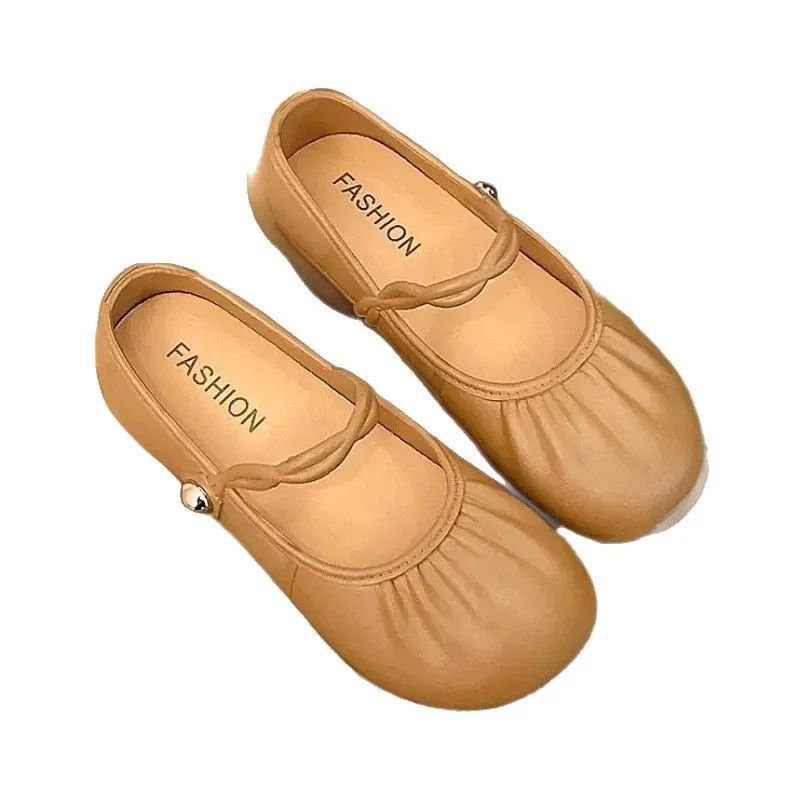 Summer 2025 Women's Flat Mary Jane Sandals Folded Beans Style Versatile Flats Fashionable French Bean Trend Ankle Cover PVC Mate