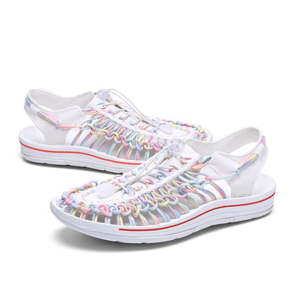 2024 New Arrival Summer Men's Shoes Breathable Beach Loafers Hand Woven Roman Sandals High Quality Men's Comfortable Flats