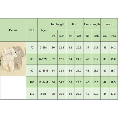 Baby Girl Clothes Newborn Infant Fall Winter Outfits Love Print Long Sleeve Sweatshirts Tops Pants Set 0-24M