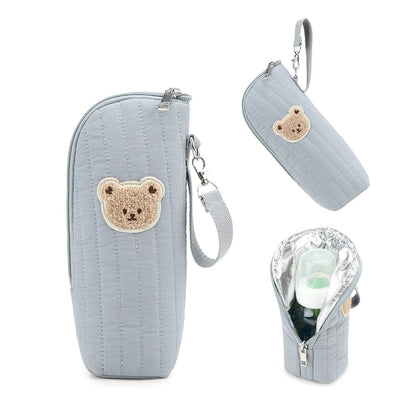 Baby Bottle Warmer Bag Portable Infant Feeding Bottle Aluminum Foil Insulation Outing Stroller Hanging Bag for Storage Cups