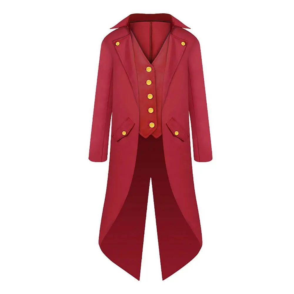 Medieval Victorian Costume Tuxedo Gentlema Tailcoat Gothic Steampunk Trench Coat Frock Outfit Overcoat Uniform