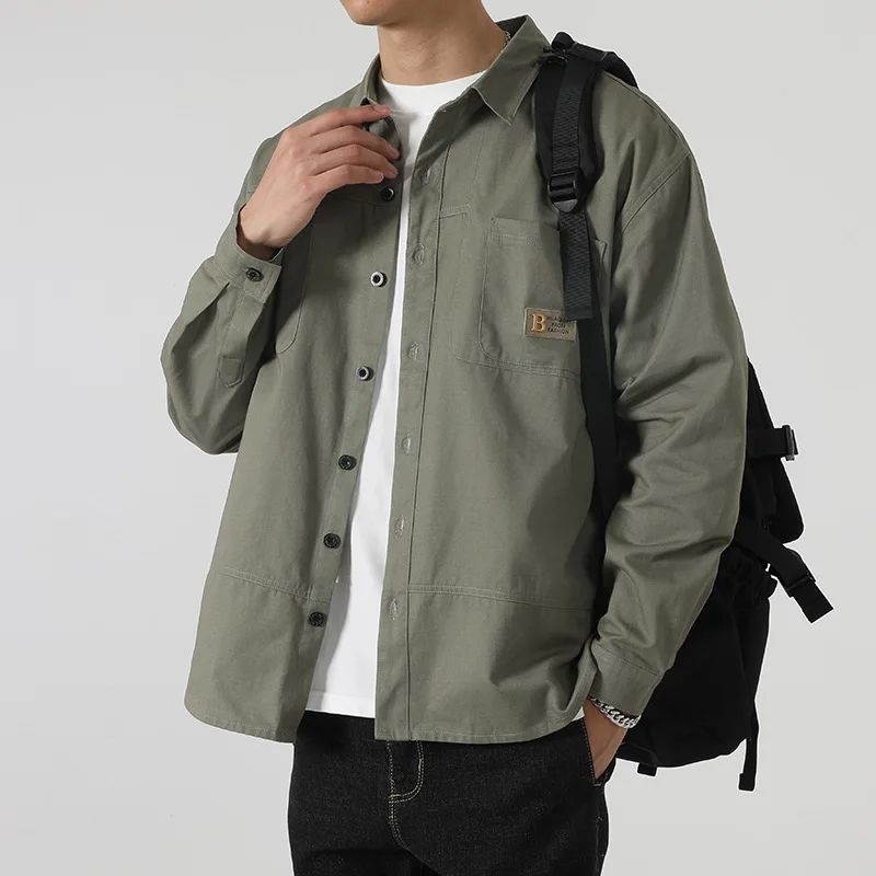 Loose Casual Boys Shirts Outdoor Long Sleeve Army Green Cotton 7XL 8XL 9XL 10XL 150KG Plus Size Cargo Blouses Black Men Clothes