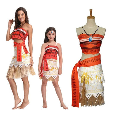 2026 Anime Vaiana Moana princesse Costume robe océan Maui Moana robe Mao collier filles adultes   Halloween Performance costumes