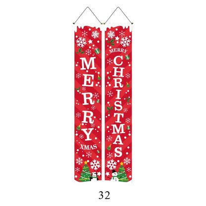 A Pair of Christmas Banners for Holidays: Suitable for Home, Party, or Garden Decoration -180cm/70.8 Inches X 30cm/11.8 Inches