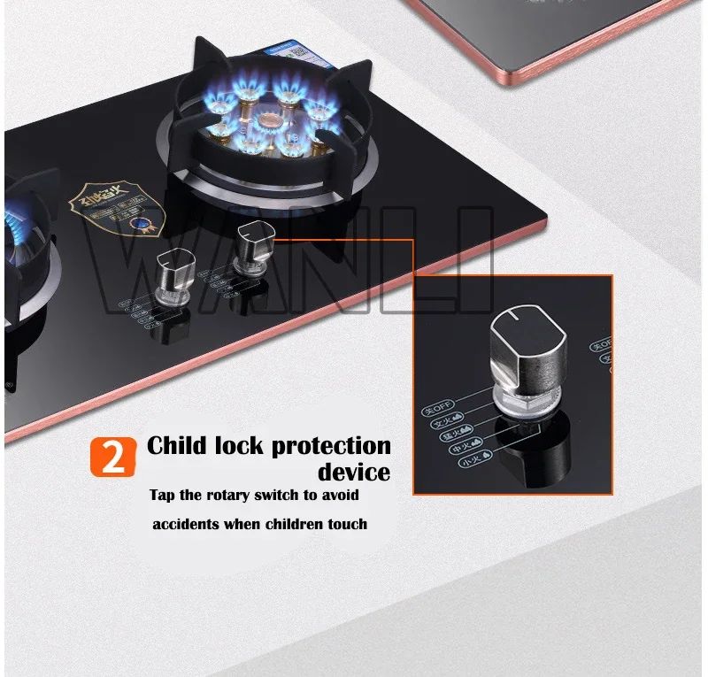 Home Electric Household Embedded Desktop Energy-Saving Induction Cooker Natural Gas Liquefied Gas Stove Double Stove Eye Tempere