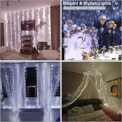 3/6m LED Curtain String Lights USB Festoon Remote Control Garland Fairy Lights Wedding Christmas Decoration for Home Bedroom