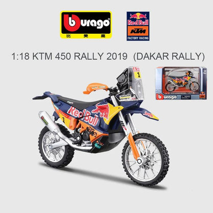 Novo em estoque Bburago 1:18 Ktm Gasgas Rx450f Nº1 2021 Rally Dakar Moto Liga Miniatura Ktm 450 Sk-F Brinquedo Modelo Diecast Presente para Crianças