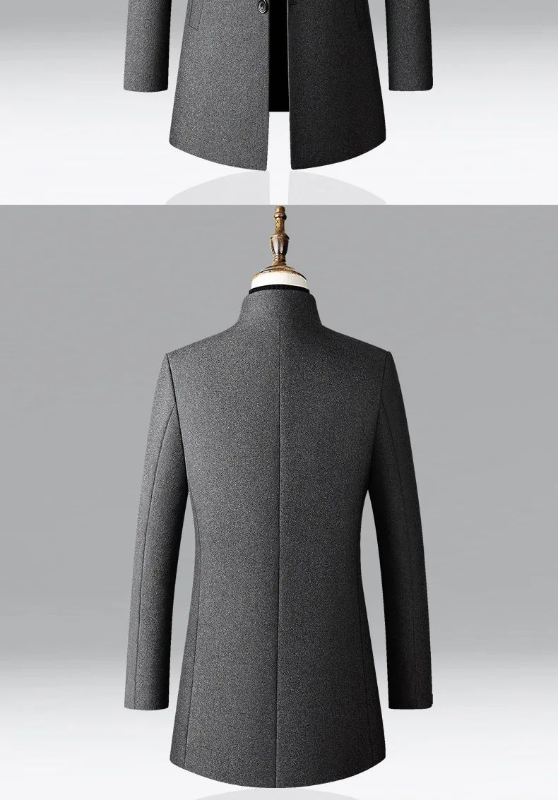 TFETTERS Brand Trench Coat Korean Fashion Business Casual Stand Collar Long Jackets for Men 2025 Autumn Windbreaker Winter Coats