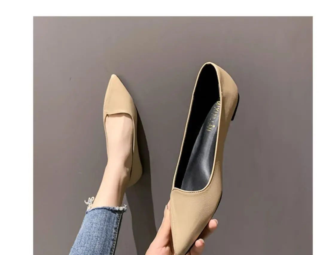 Simple Solid Coloured Women's Flats Classic Fashionable Style Pointed Toe Suitable for Business Office Comfortable To Wear