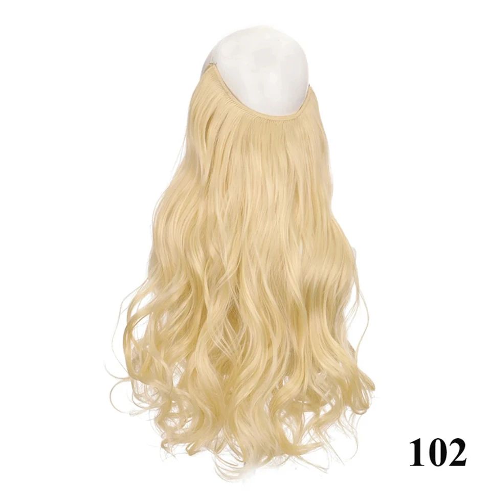 Extensão de cabelo com fio invisível (40cm 50cm 60cm) cabelo liso cabelo encaracolado uso diário adequado para todas as mulheres