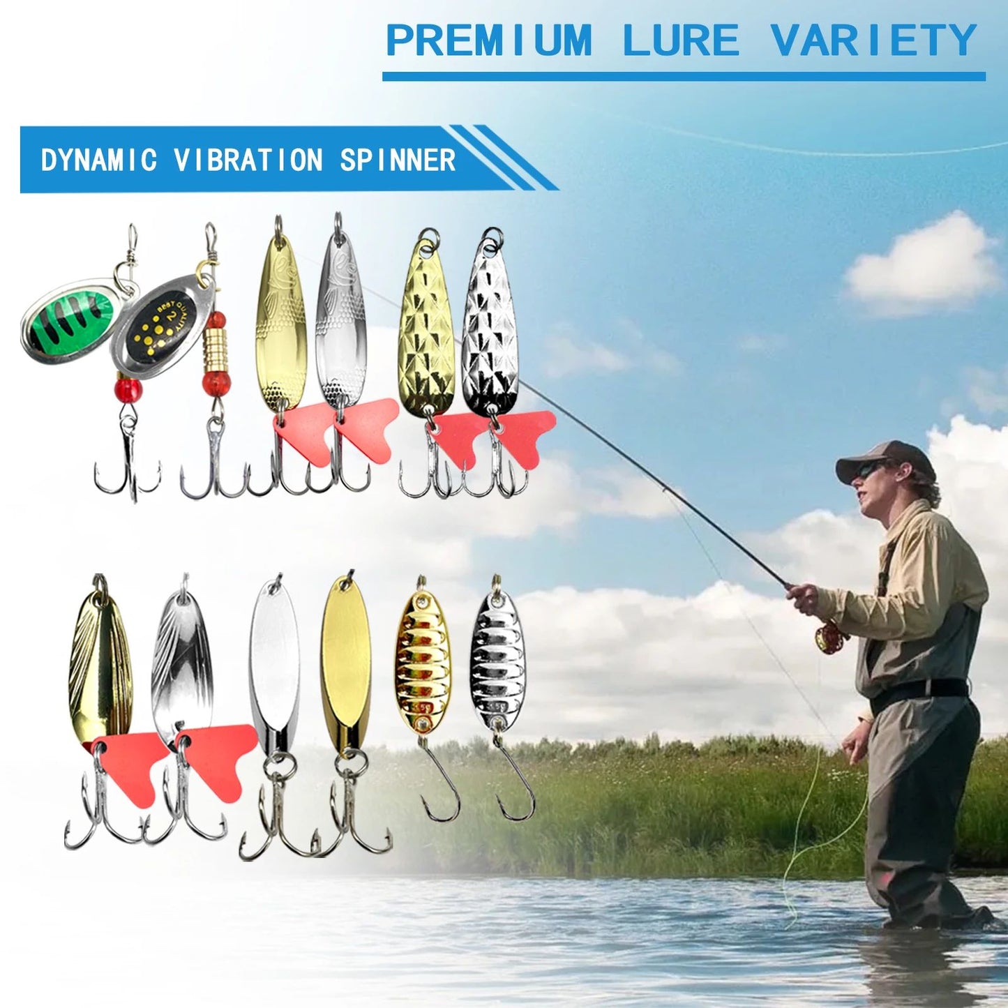 Kit de Iscas de Pesca 83/133/193/239/409 peças para Truta/Lúcio/Baixo, Conjunto de Iscas Múltiplas, Caixa de Pesca Profissional em Camadas