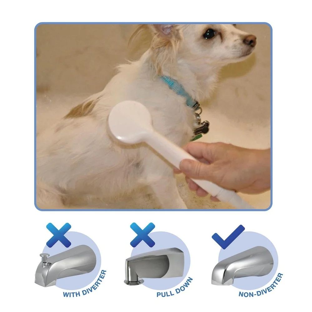 Portable Handheld Shower Head Bathtubs No Diverter Easy Install Bath Sprayer with 42 Inch Hose Adjustable Clamp Ideal Pets