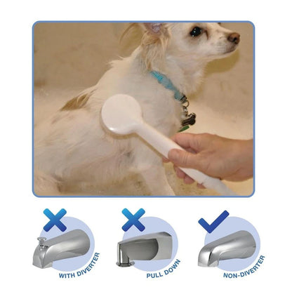 Portable Handheld Shower Head Bathtubs No Diverter Easy Install Bath Sprayer with 42 Inch Hose Adjustable Clamp Ideal Pets