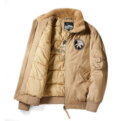 Winter Men Aviator Jackets Casual Loose Male Outerwear Bomber Coats Thickened and Flannel Jackets Thicker Warm Workwear Parkas