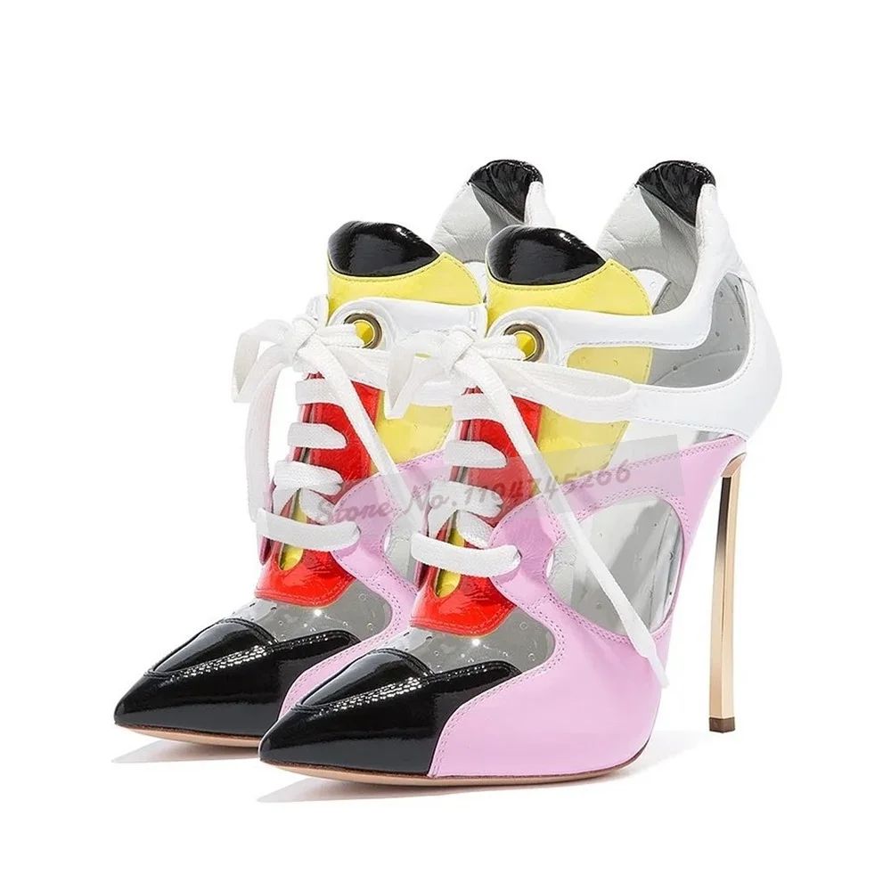 Wooden Pattern Chunky Heel Dress Pumps Black Nude Matte Platform Banquet Shoes Cork Block Heels Striped Footwear Patchwork Heels