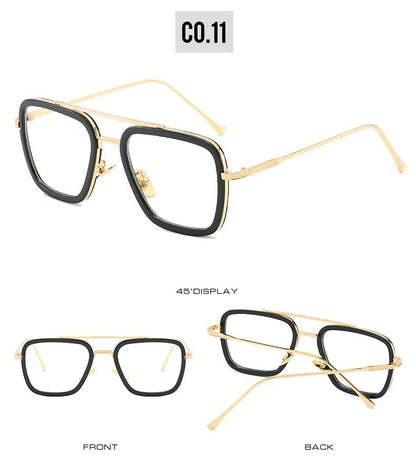 Óculos de Sol da Moda Armação Quadrada Estilo Tony Stark Óculos de Sol Feminino Masculino Quadrado Grife Óculos Retrô Masculino Iron
