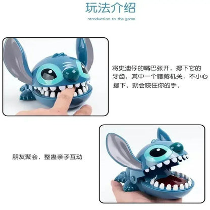 Disney Stitch Bite Finger Toy, Funny Push Teeth Dentist Game, Anime Model Figure for Kids Baby, Christmas Birthday Gifts