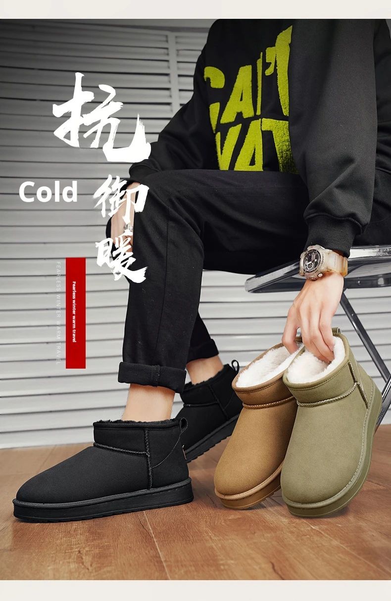 Mens Shoes Classic Top Quality Suede Leather Ankle Boots 2025 Winter Snow Boots for Men New Fashion Australia Boots 36-45